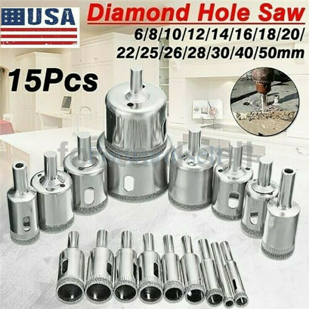 Diamond Drill Bits for Glass Ceramic Tile Porcelain Hole Maker Saw Cutting Set